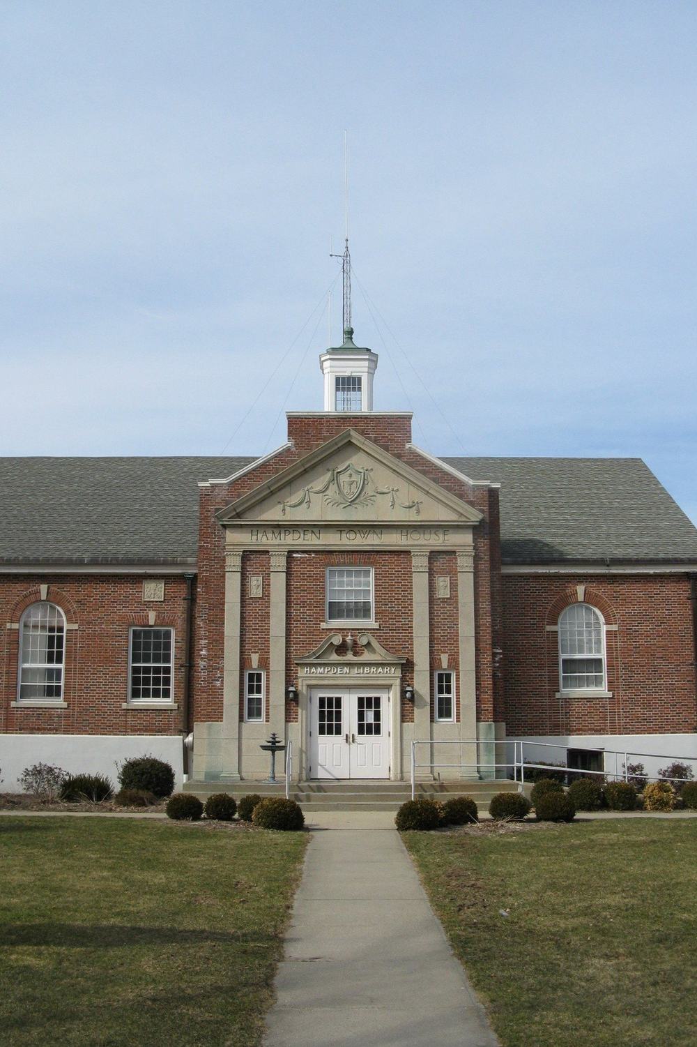 The historic Hampden Town House in Hampden, Massachusetts