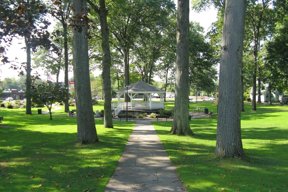 The town green in Ludlow, Massachusetts