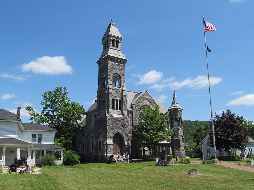 Memorial Hall on Main Street in Monson, Massachusetts