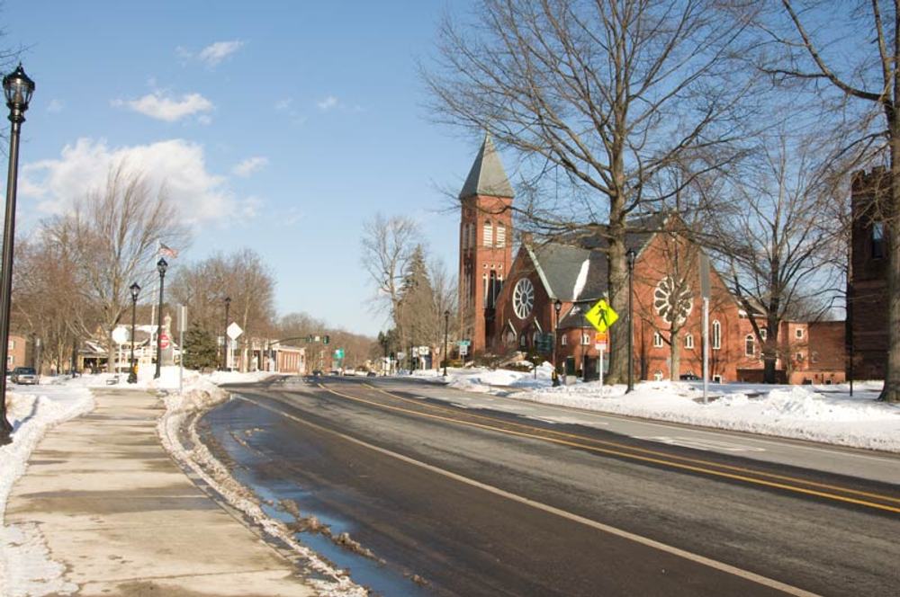 The town common in South Hadley, Massachusetts